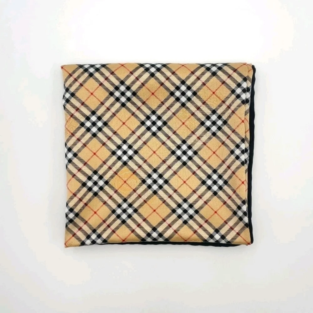 BURBERRYS Plaid and Chain Print Vintage Scarf
